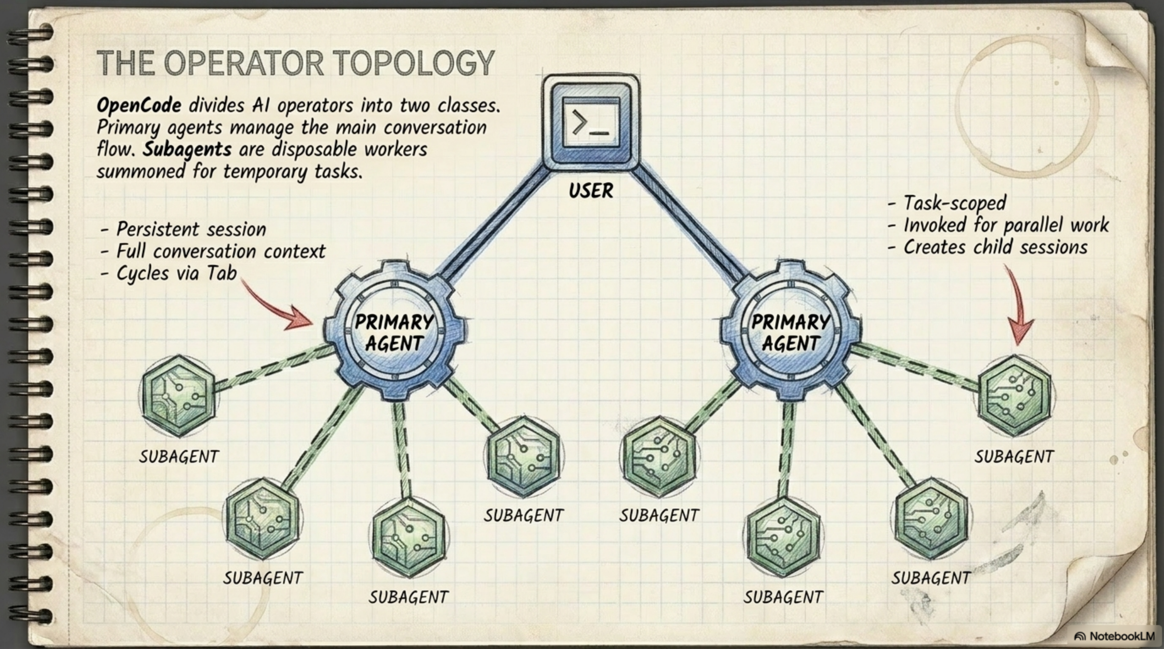 Operator Topology — Primary Agents and Subagents