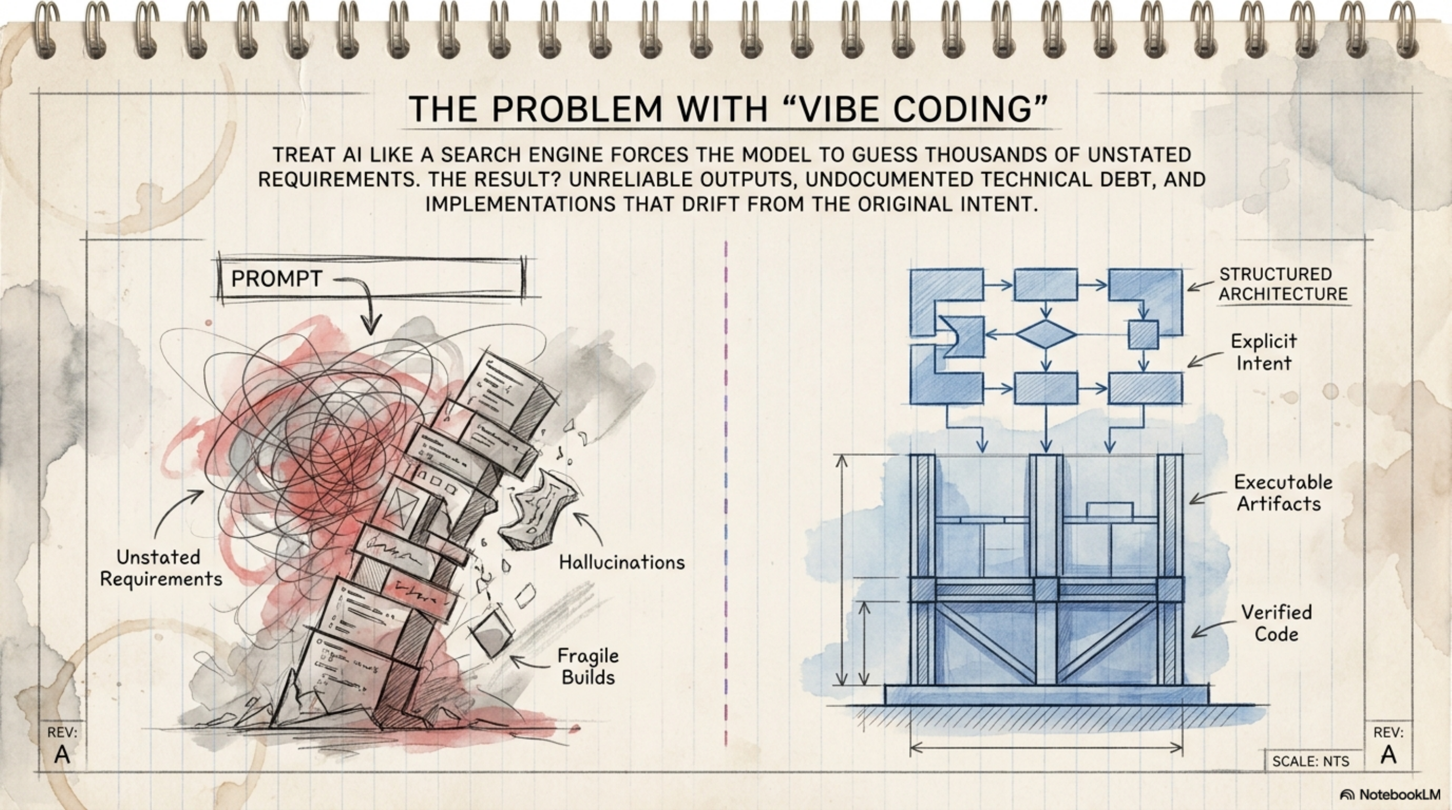 Vibe Coding vs SDD — visual comparison
